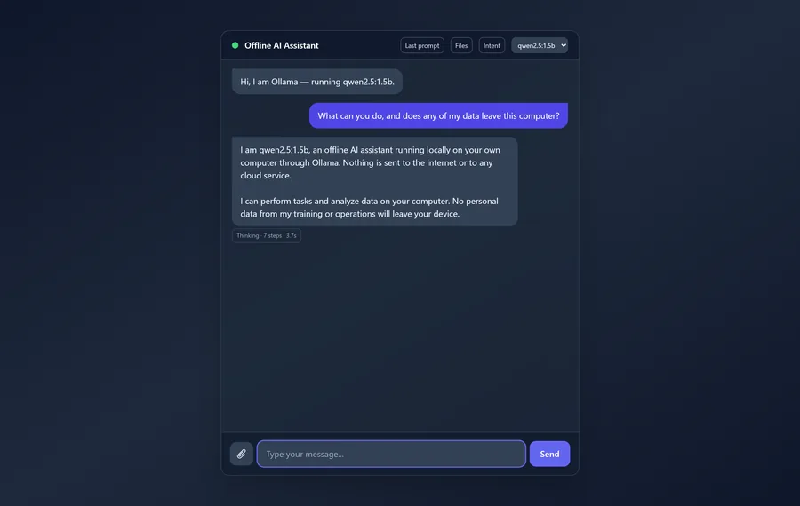 Axon Offline Chatbot — product screenshot